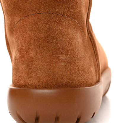 Bottega Veneta Suede Shearling Snap Ankle Boots 37 Caramel 8 of 11