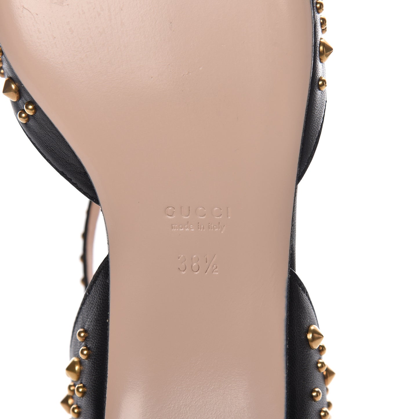 Malaga Kid Studded Pointed Toe Unia Flats 38.5 Black