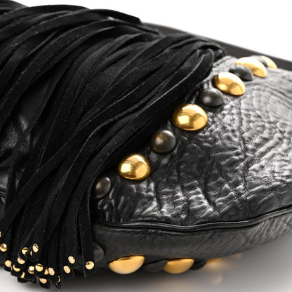 Gucci Calfskin Suede Fringe Babouska Hobo Black 9 of 15