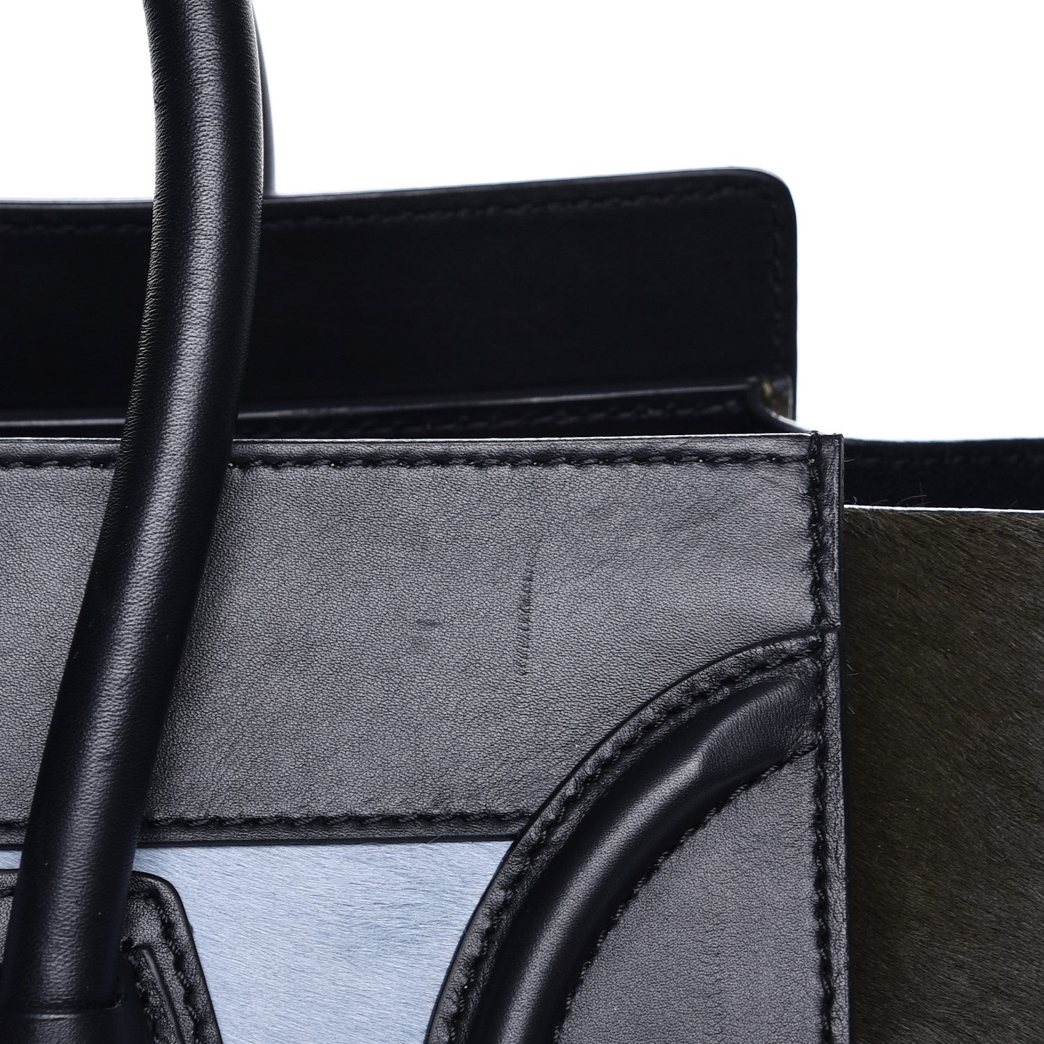 Celine Pony Hair Mini Tri-Color Luggage Baby Blue 8 of 8