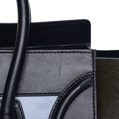 Celine Pony Hair Mini Tri-Color Luggage Baby Blue 8 of 8