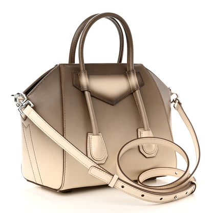 Givenchy Box Calfskin Gradient Mini Lock Antigona Shoulder Bag Brown Beige 3 of 10