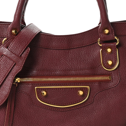 Balenciaga Chevre Gold Metallic Edge Hardware City Bordeaux 8 of 10
