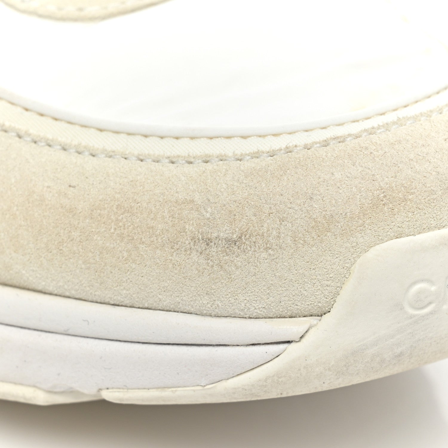 Chanel Suede Calfskin Fabric CC Sneakers 41 White 18 of 19