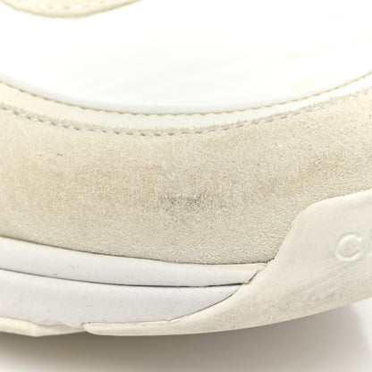 Chanel Suede Calfskin Fabric CC Sneakers 41 White 18 of 19