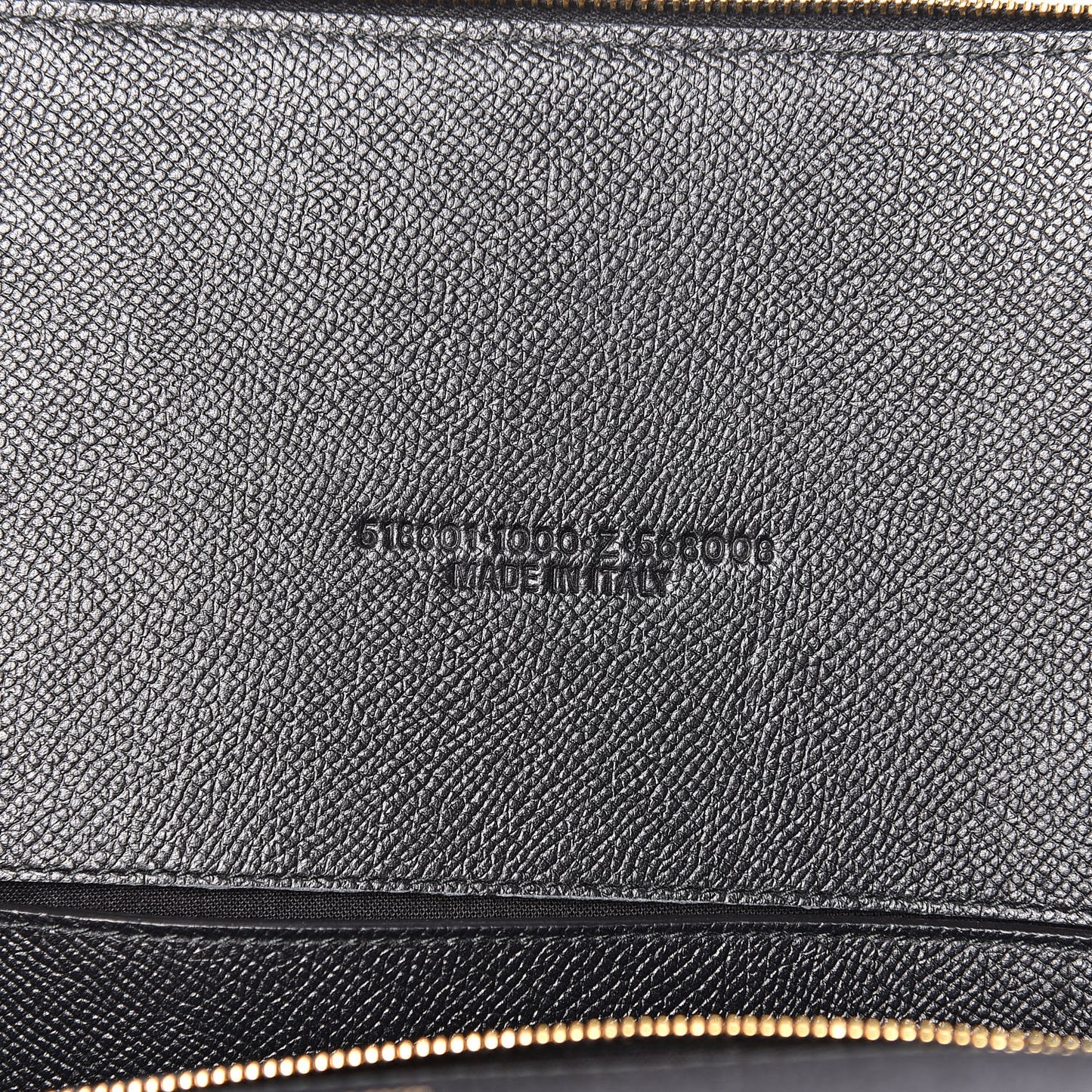 Signature Grained Calfskin Logo M Ville Top Handle Bag Black