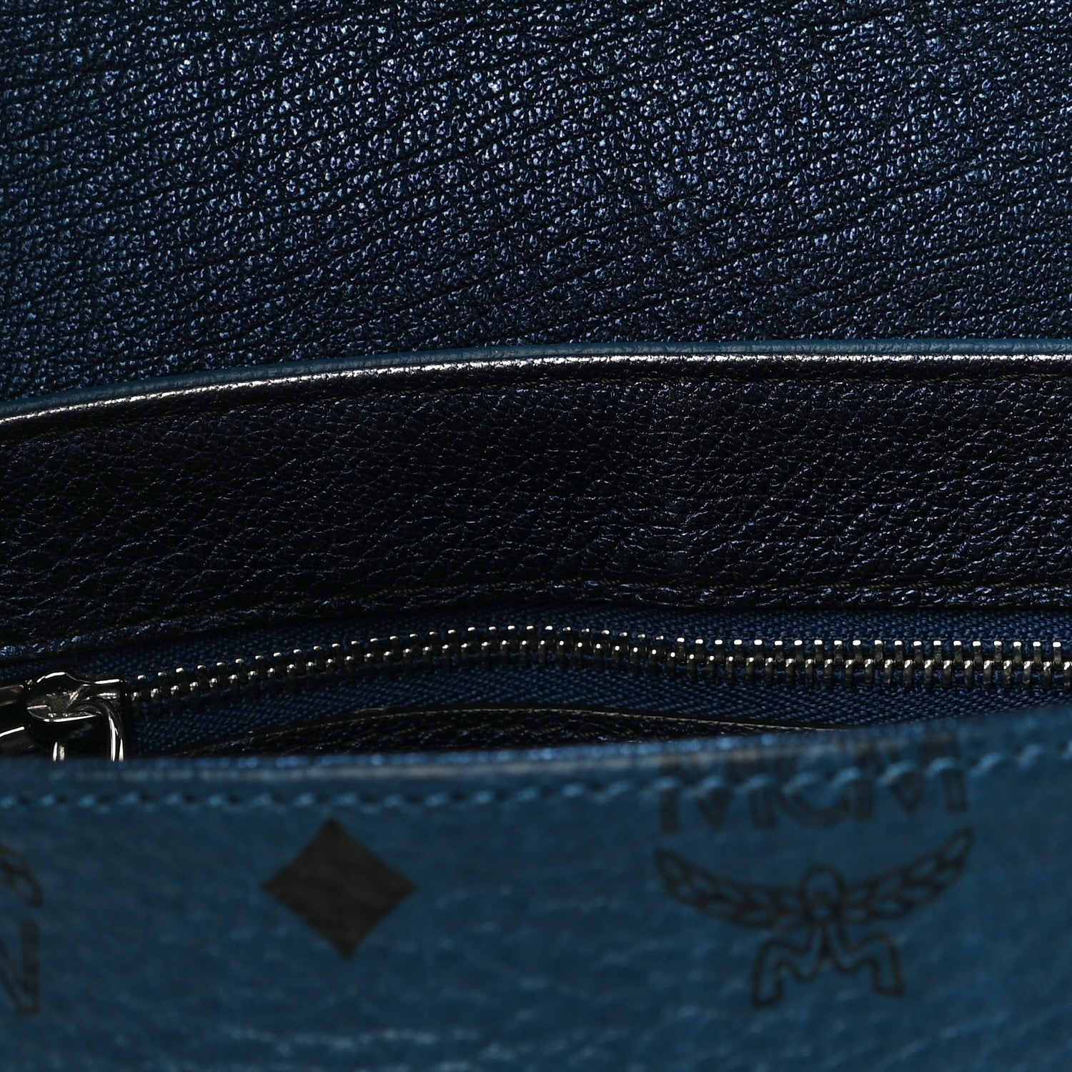 MCM Visetos Crossbody Flap Messenger Blue 11 of 13
