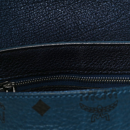 MCM Visetos Crossbody Flap Messenger Blue 11 of 13
