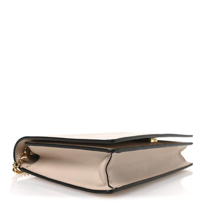 Fendi Vitello King Tamponato Logo Embossed Medium Wallet On Chain Poudre 4 of 10