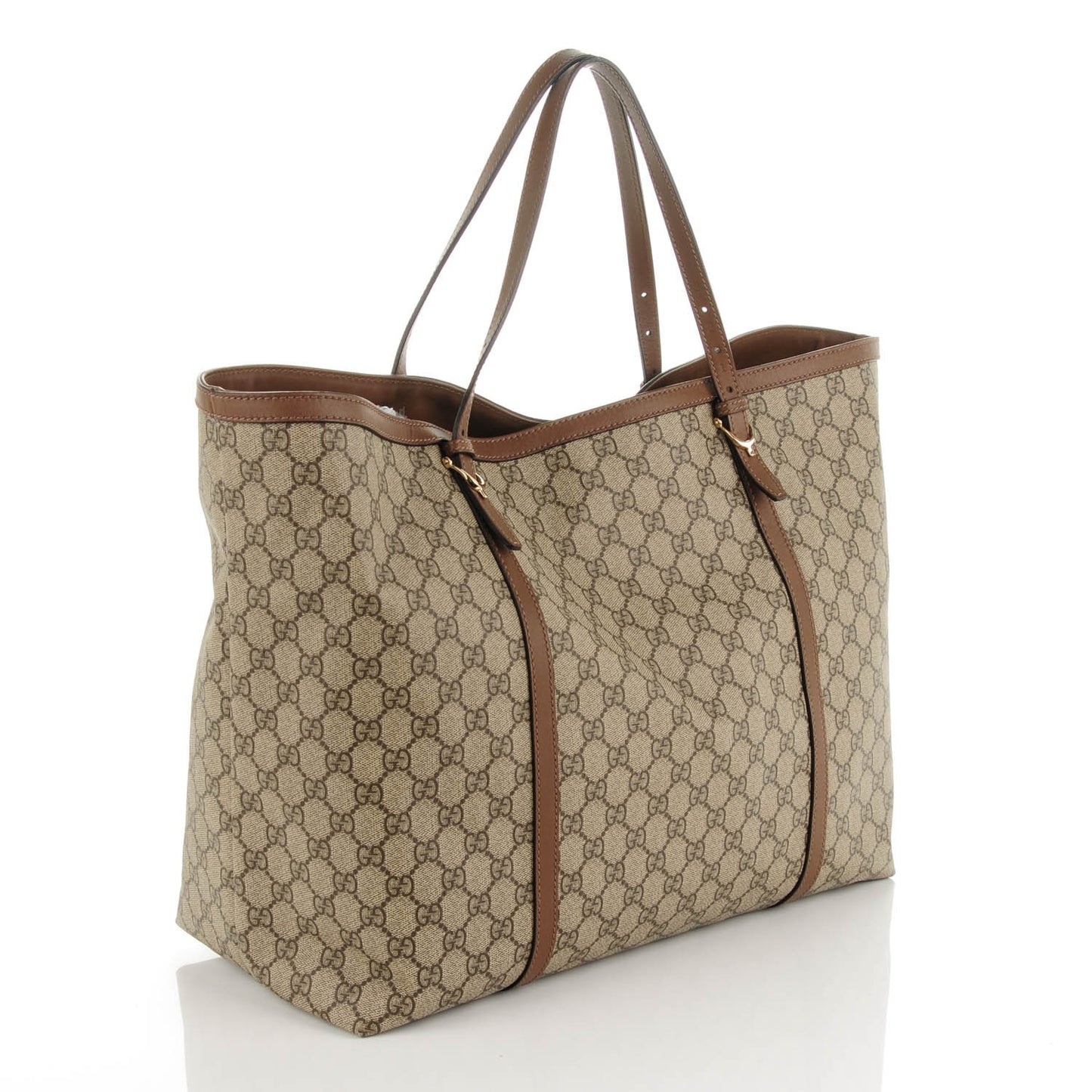 GG Supreme Monogram Large Nice Tote Brown