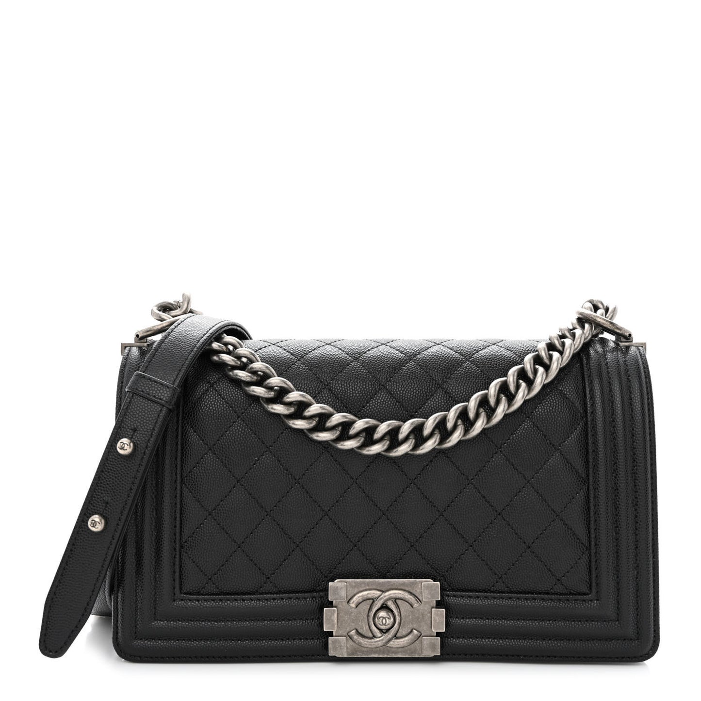 Caviar Quilted Medium Boy Flap Black
