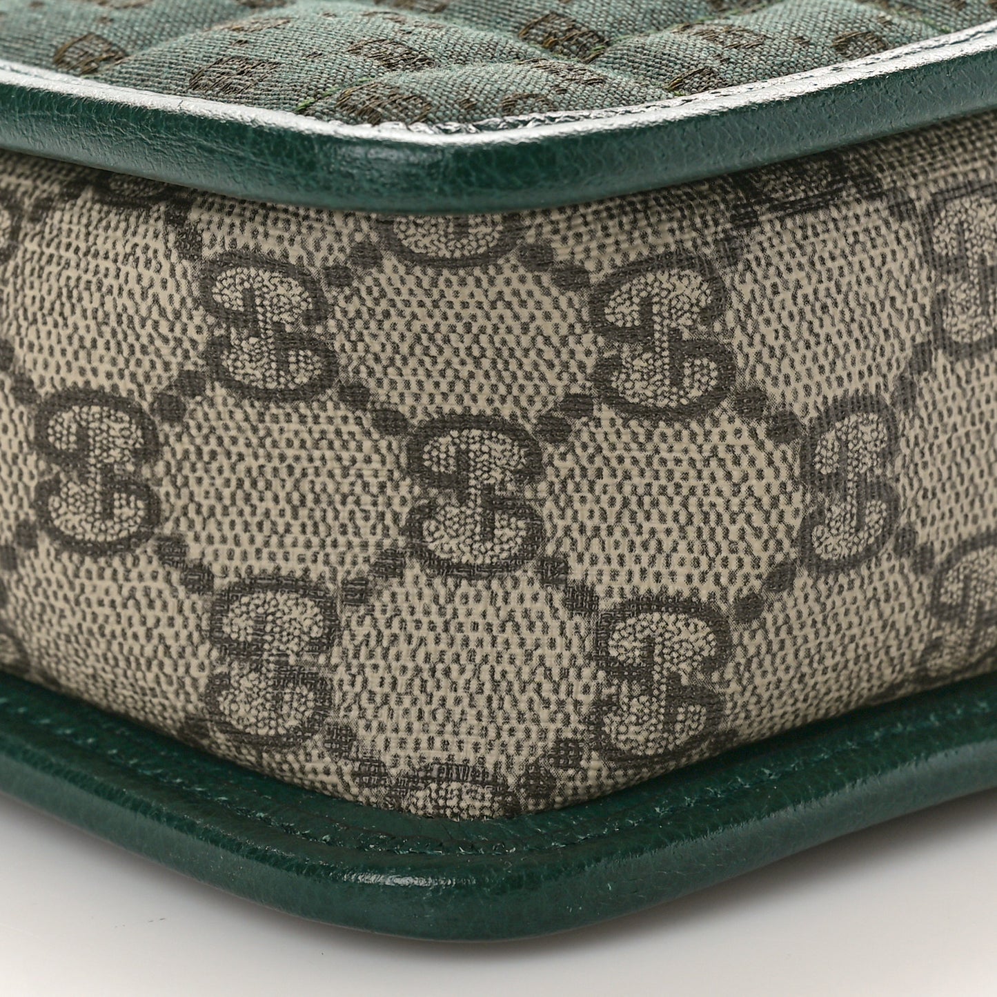 Monogram GG Mignon Textured Dollar Calfskin GG Supreme Monogram Quilted Mini GG Shoulder Bag Green Beige Ebony