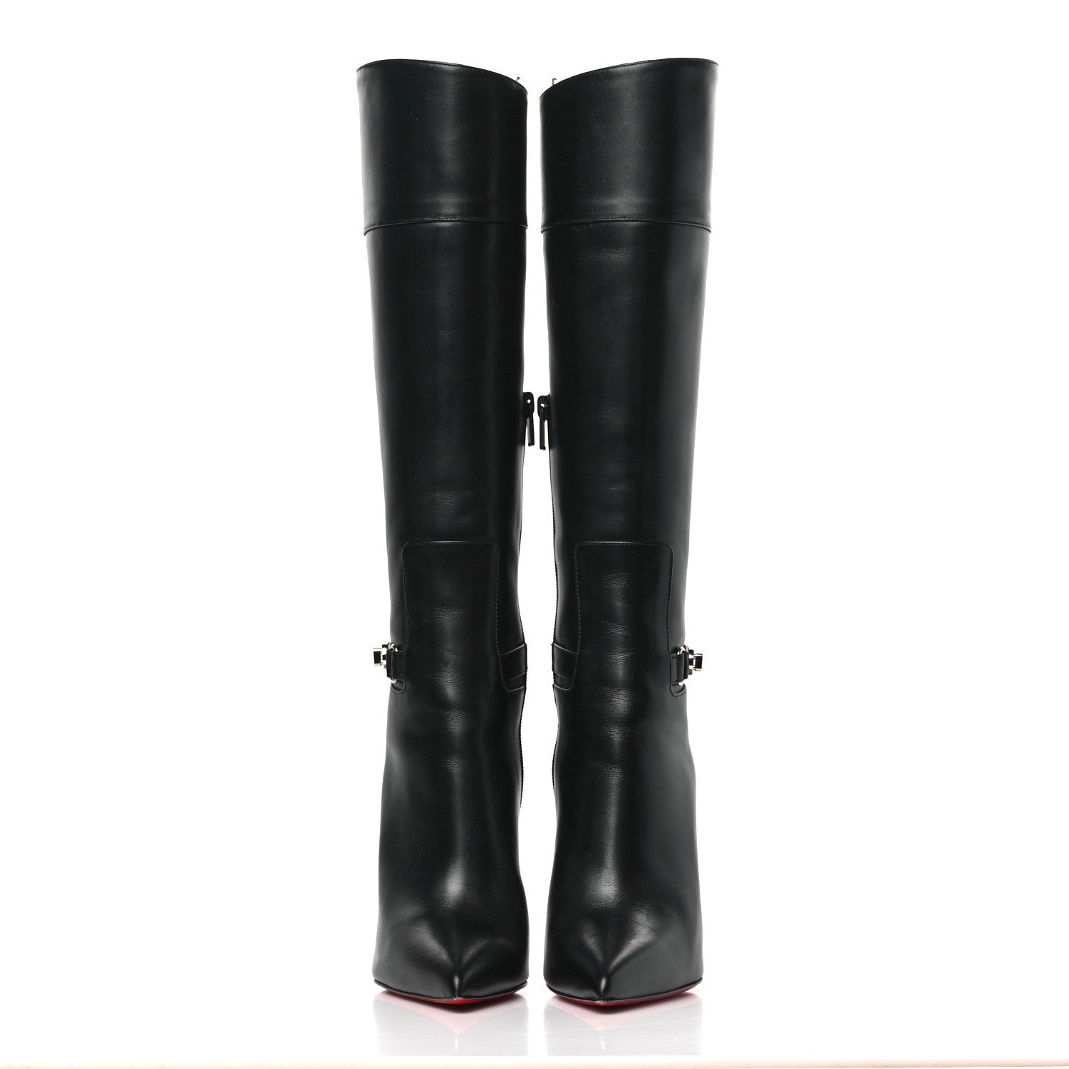 Christian Louboutin Calfskin Lock Kate Botta 100 Knee High Boots 39 Black 2 of 8
