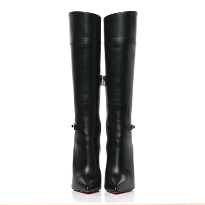 Christian Louboutin Calfskin Lock Kate Botta 100 Knee High Boots 39 Black 2 of 8