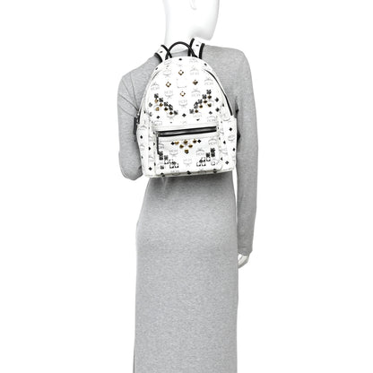 MCM Visetos Studded Small Stark M Backpack White 2 of 11