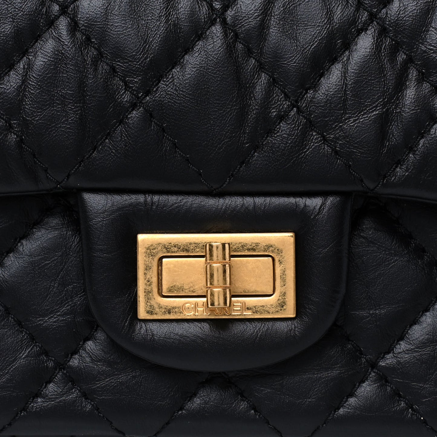 Aged Calfskin Quilted 2.55 Reissue 225 Flap Black