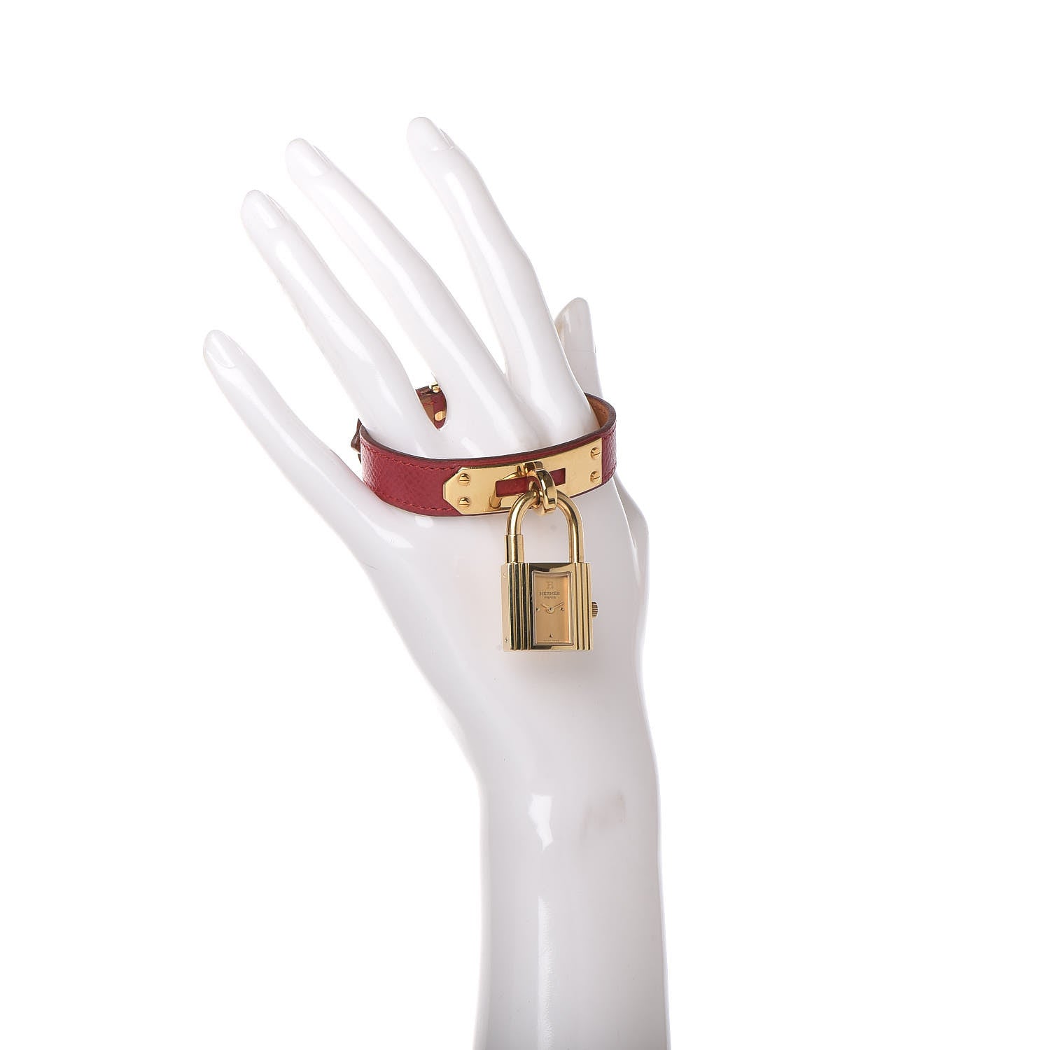 Hermes Stainless Steel Courchevel 20mm Kelly Cadena Quartz Watch Rouge 2 of 7