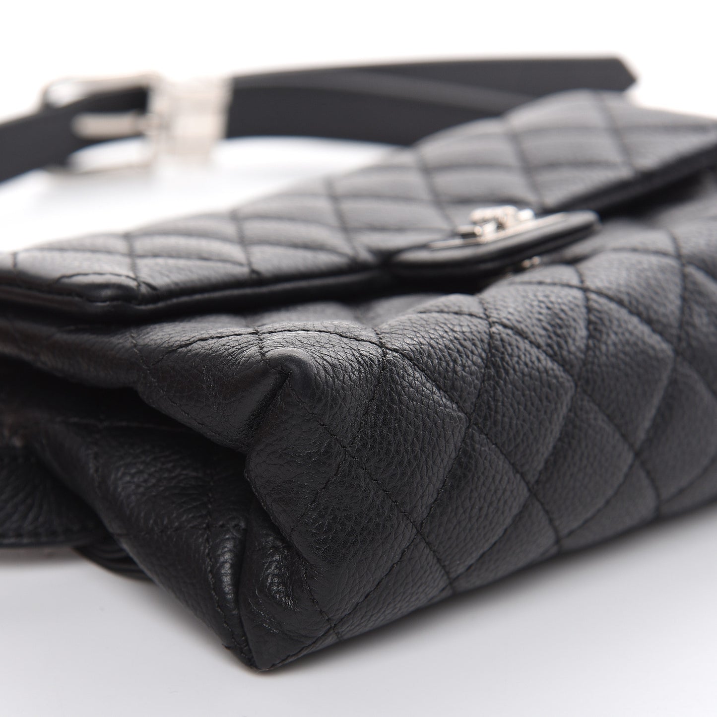 Grained Calfskin Quilted 2.55 Reissue Flap Belt Bag Clutch Black