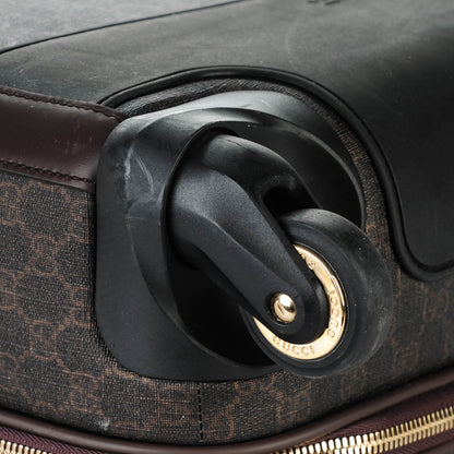 Gucci GG Supreme Monogram Four Wheel Carry On Suitcase Dark Brown 13 of 14
