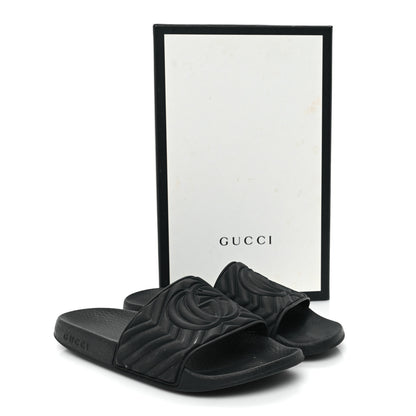 Gucci Rubber Matelasse Womens Slide Sandals 39 Black 9 of 9