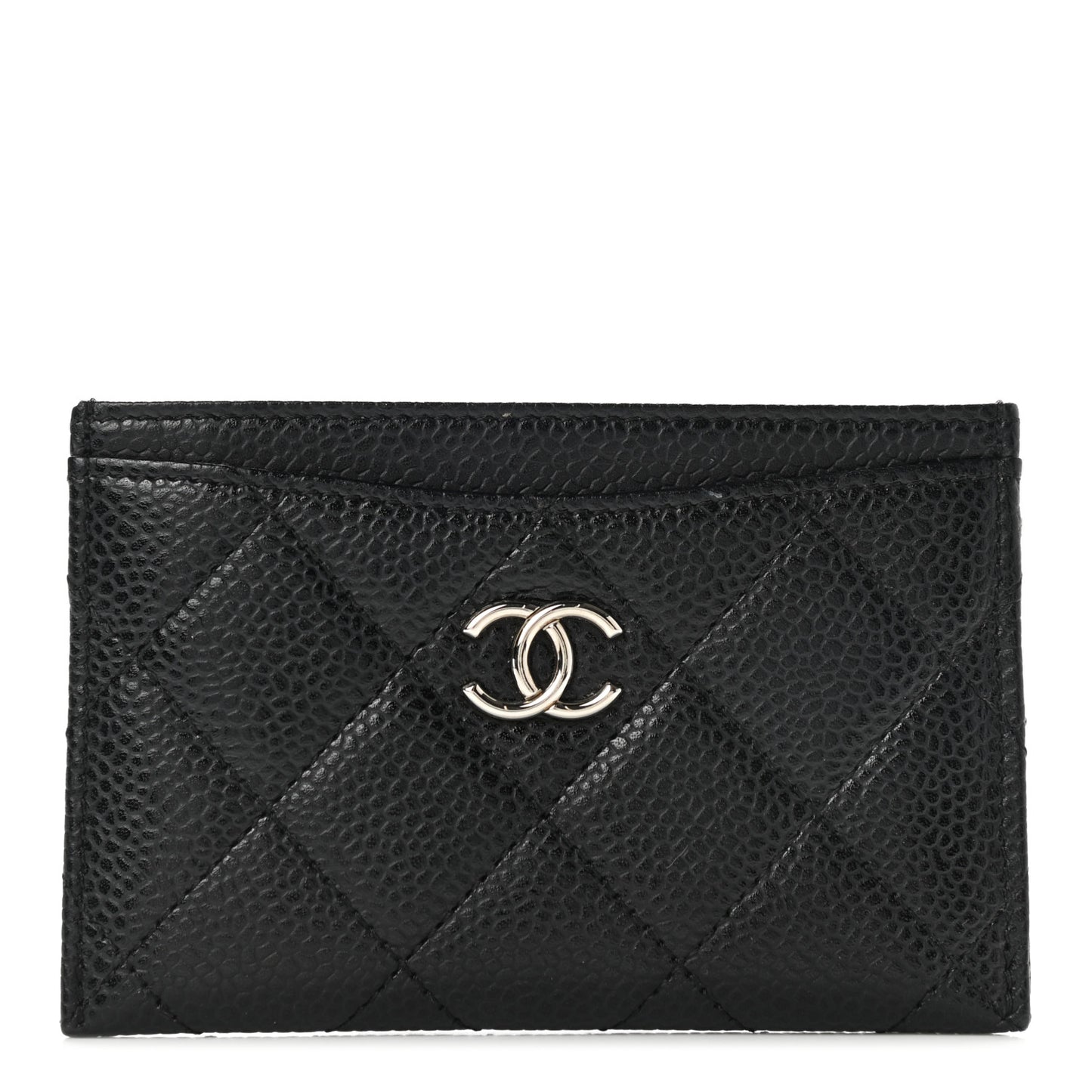 Caviar Quilted Card Holder Black