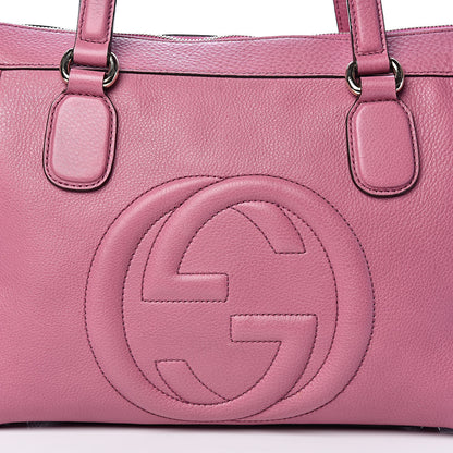 Gucci Pebbled Calfskin Small Soho Top Handle Bag Fresia Rose 11 of 11