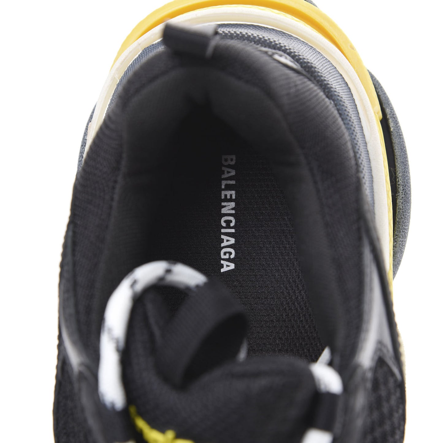 Fabric Mesh Womens Triple S Sneakers 38 Black Yellow