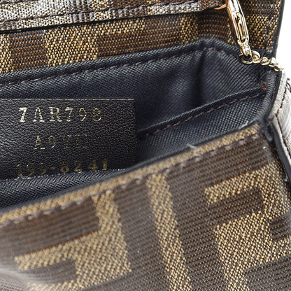 Fendi Glazed Fabric FF 1974 Nano Baguette Belt Charm Mogano Panna 7 of 8