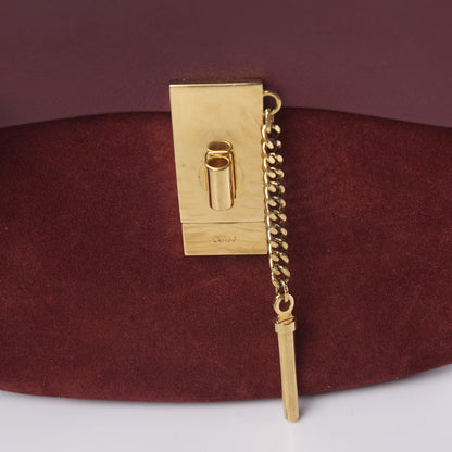 Chloe Suede Smooth Calfskin Drew Shoulder Bag Plum Purple 12 of 14