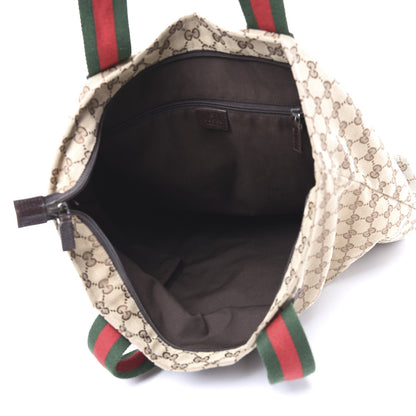 Gucci GG Monogram Large Web Handle Vertical Tote Dark Brown 4 of 8