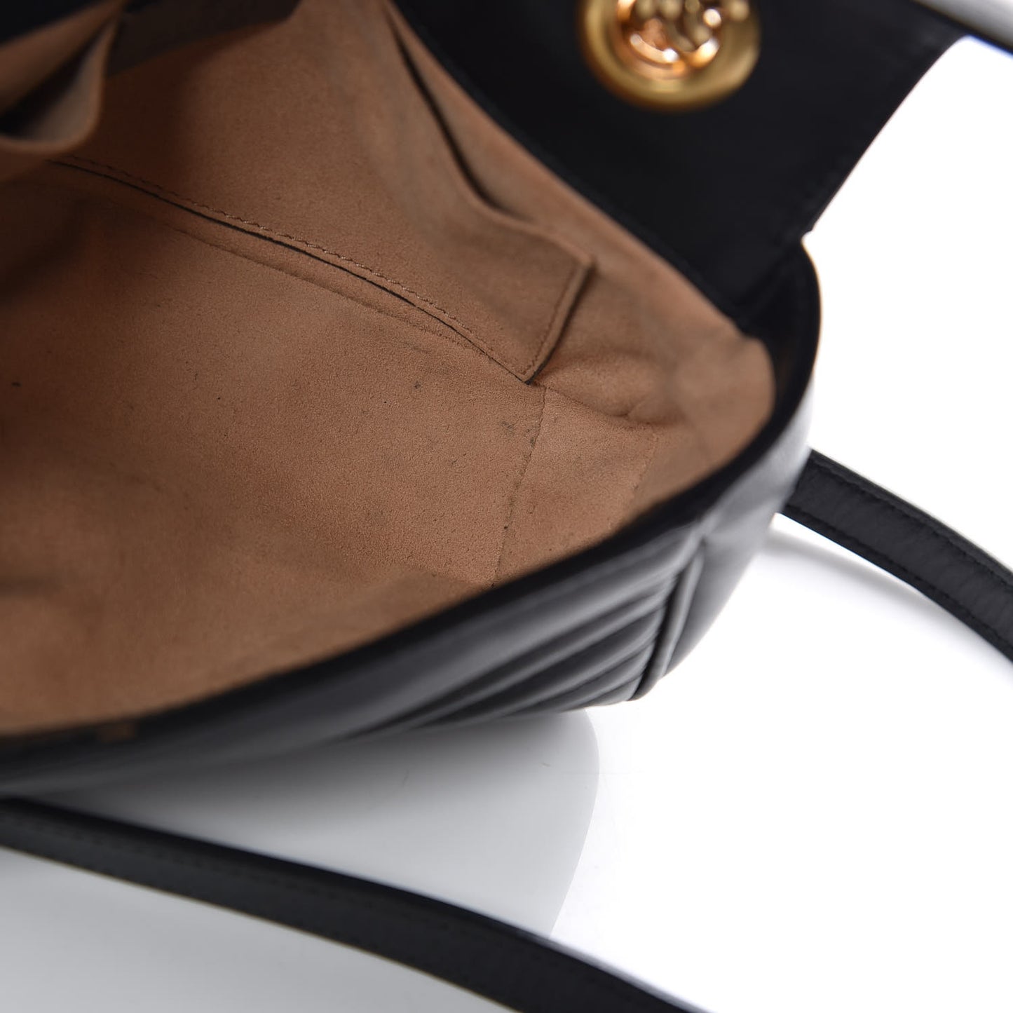 Calfskin Matelasse Mini GG Marmont Shoulder Bag Black