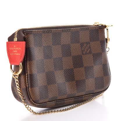 Louis Vuitton Damier Ebene 2019 Christmas Animation Mini Pochette Accessories Red 3 of 7