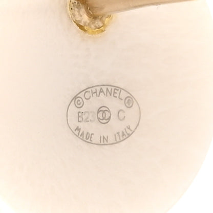Chanel Resin CC Turnlock Earrings White Gold 4 of 5