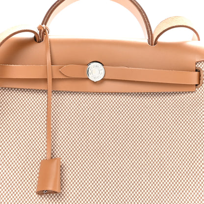 Hermes Vache Hunter Criss Viking Herbag Zip Retourne 31 PM Ecru Beige Naturel 9 of 11
