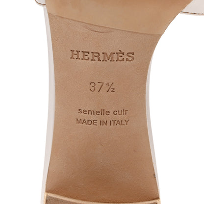 Hermes Calfskin Oasis Sandals 37.5 White 8 of 8