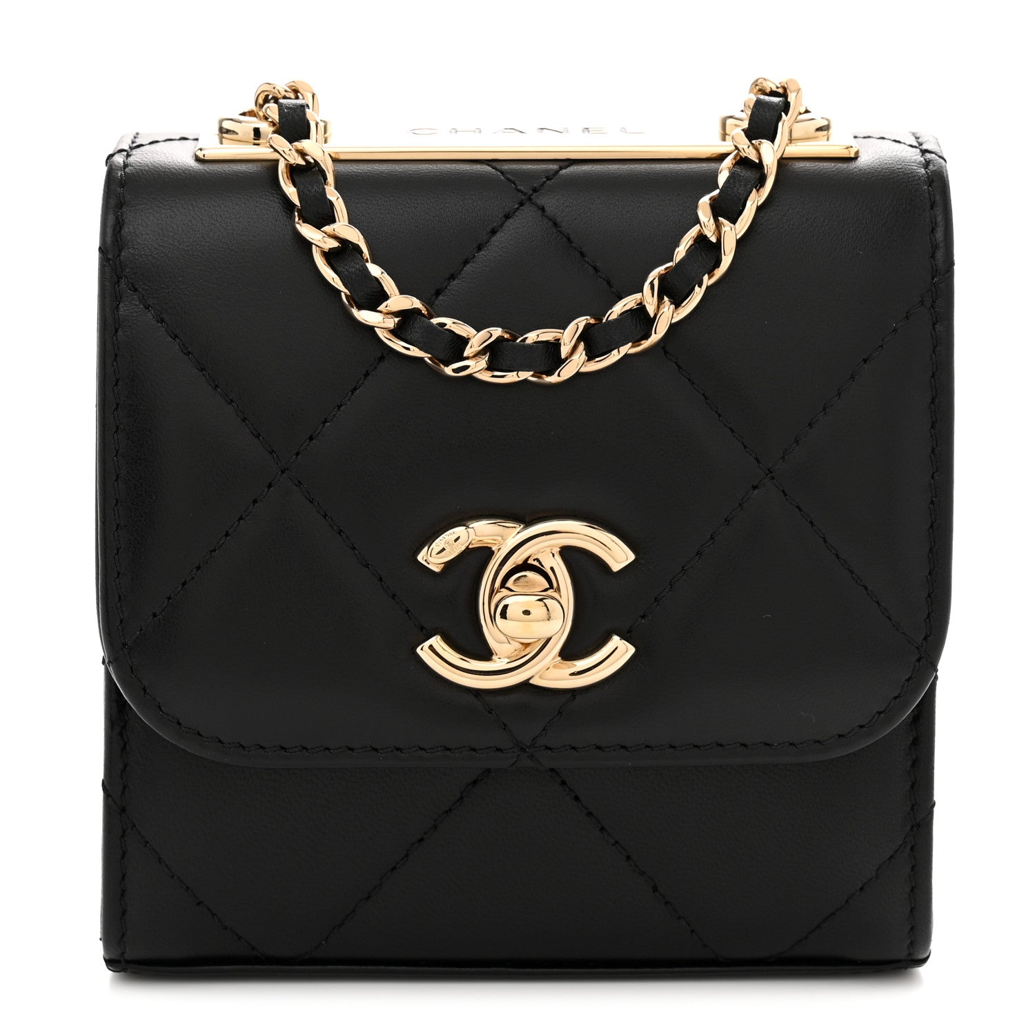 Chanel Lambskin Quilted Mini Trendy CC Chain Wallet Black 1 of 10
