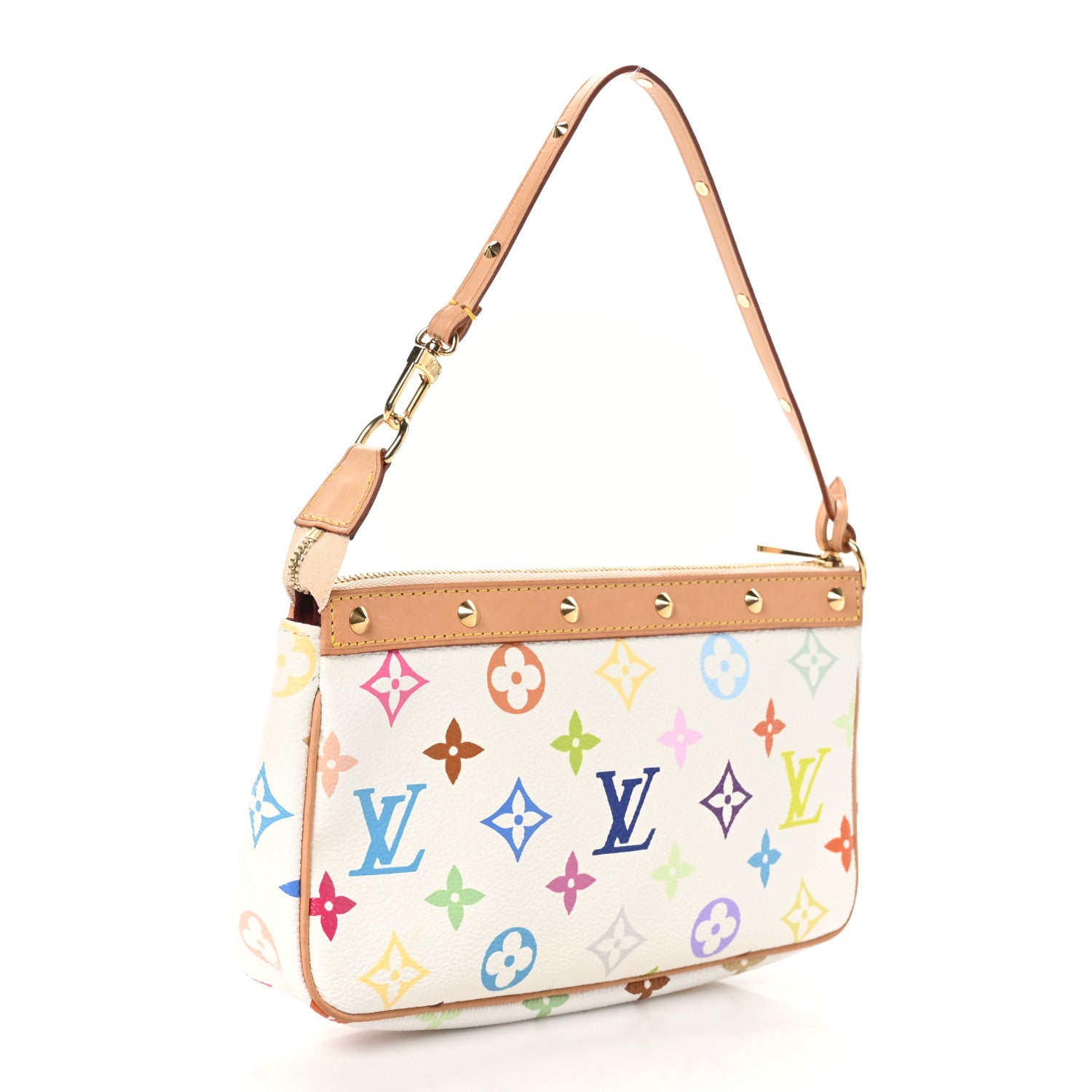 Louis Vuitton Monogram Multicolor Pochette Accessories White 3 of 11