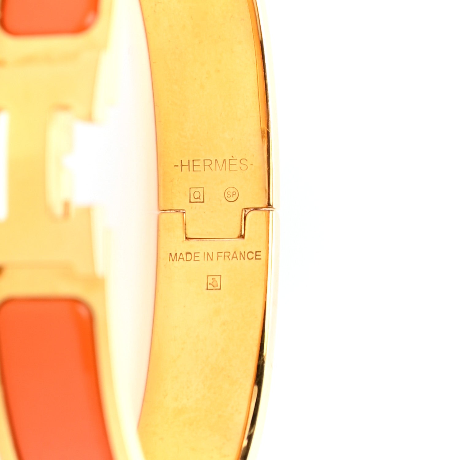 Hermes Enamel Narrow Clic Clac H Bracelet GM Orange 4 of 6