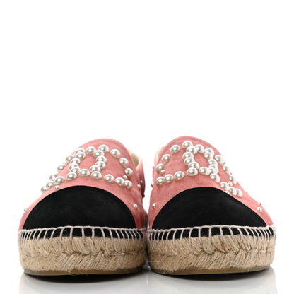 Chanel Suede Pearl CC Espadrilles 40 Pink 2 of 10