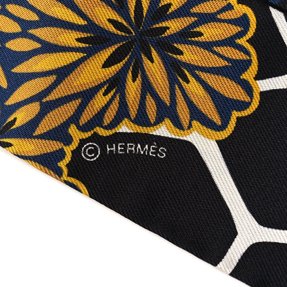 Hermes Silk Three Graces Twilly Black Gold Taupe 3 of 4