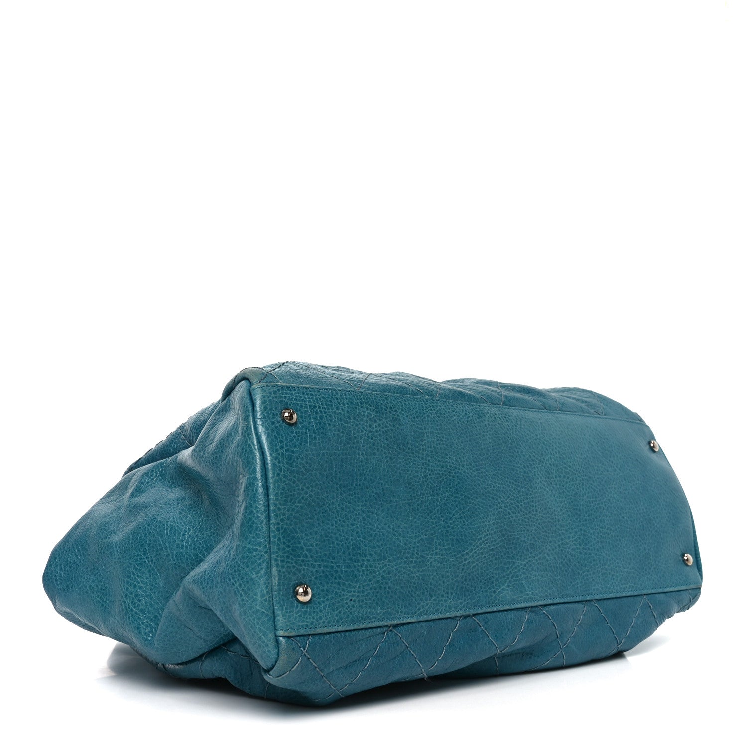 Chanel Glazed Calfskin Large On The Road Large Frame Tote Blue 4 of 11