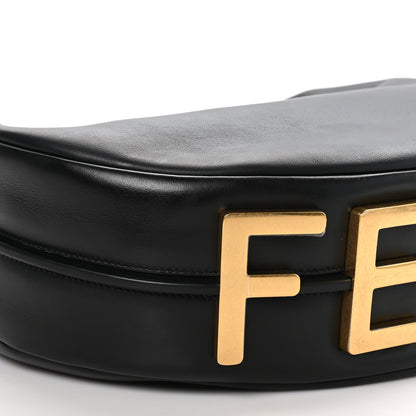 Fendi Vitello Grace Matte Medium Fendigraphy Hobo Bag Black 9 of 10