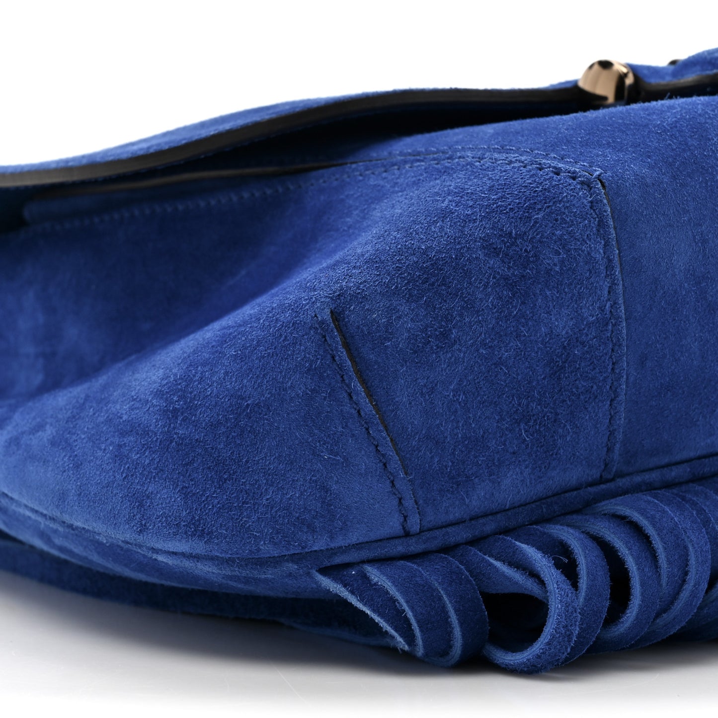 Suede Medium Nouveau Fringe Shoulder Bag Blue