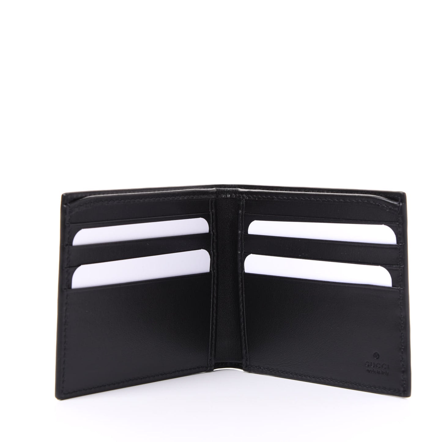 Plutone Calfskin Logo Bi-Fold Wallet Black