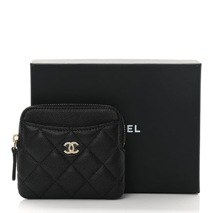 Chanel Caviar Quilted Zip Card Holder Wallet Black 8 of 8
