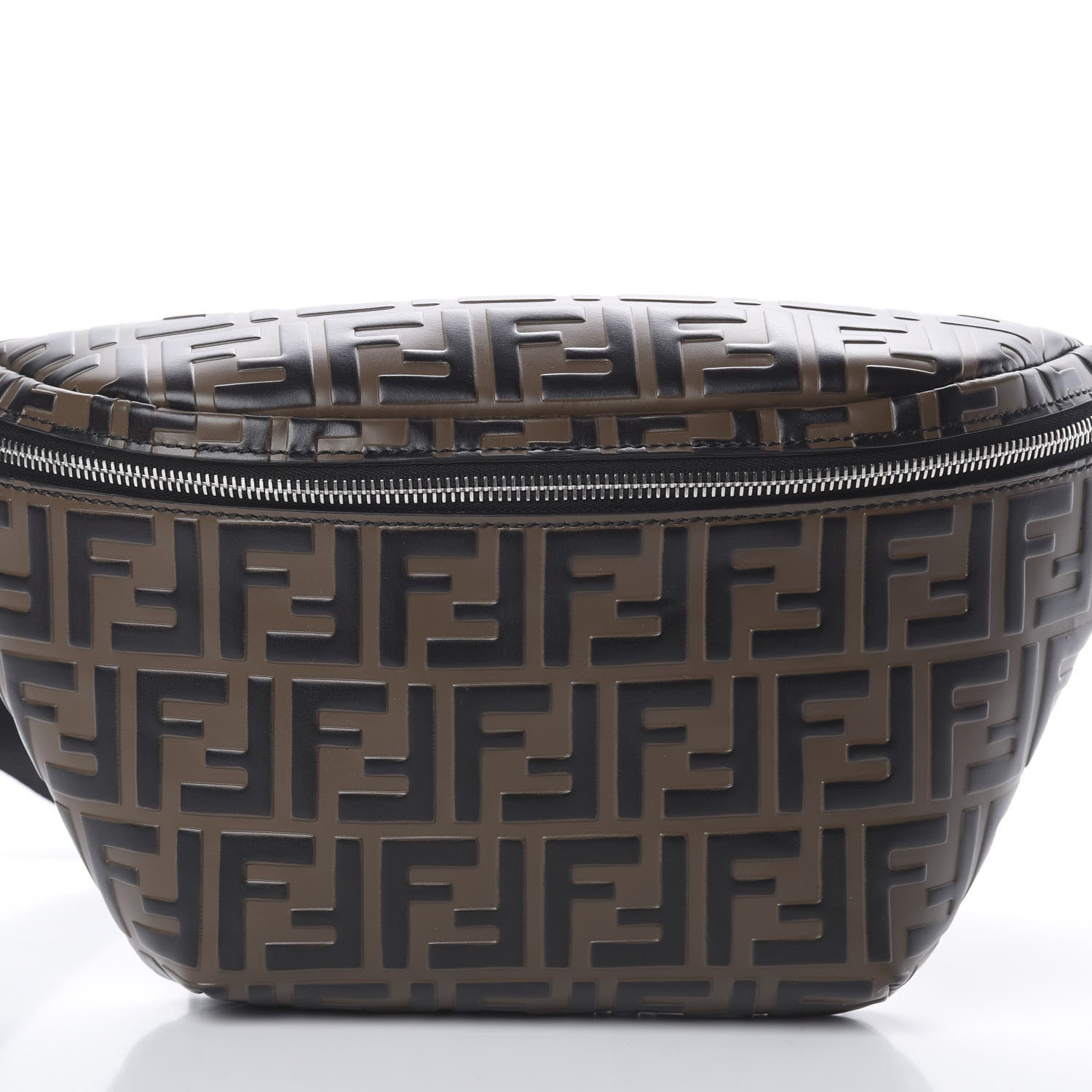 Fendi Vitello Century Bi-Color FF 1974 Embossed Belt Bag Maya Black 8 of 8