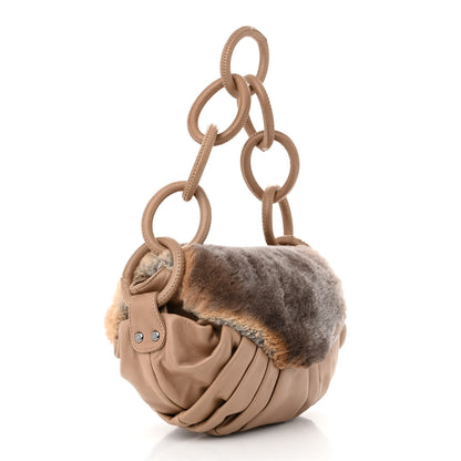 Chanel Lapin Rabbit Fur Lambskin Pleated CC Flap Bag Beige 3 of 11