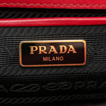 Prada Saffiano Chain Shoulder Bag Fuoco 6 of 14