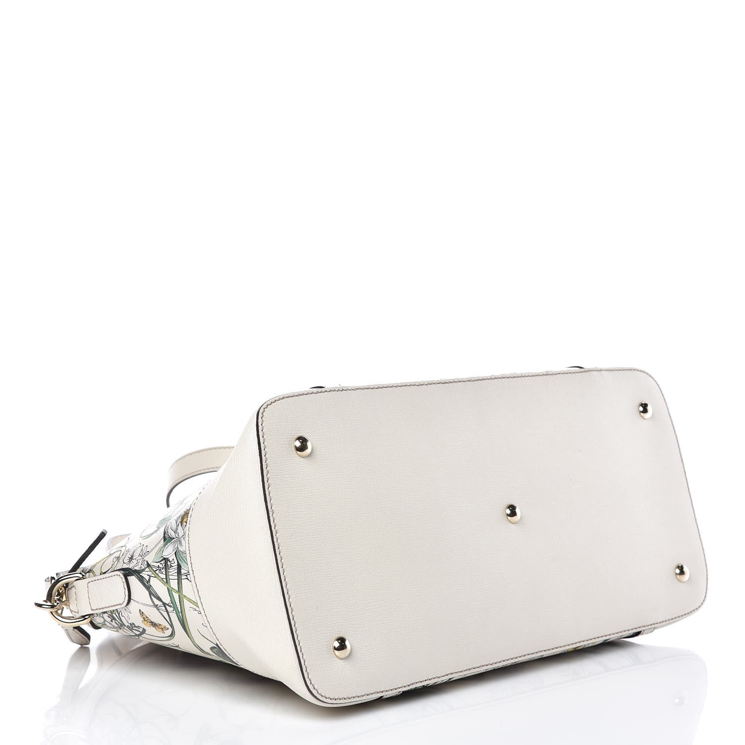 Gucci Canvas Flora Infinity Medium Nice Top Handle Dome Bag White 4 of 11