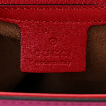 Gucci Moon Calfskin Bi-Color Medium Padlock Shoulder Bag New Rosette Hibiscus Red 6 of 10